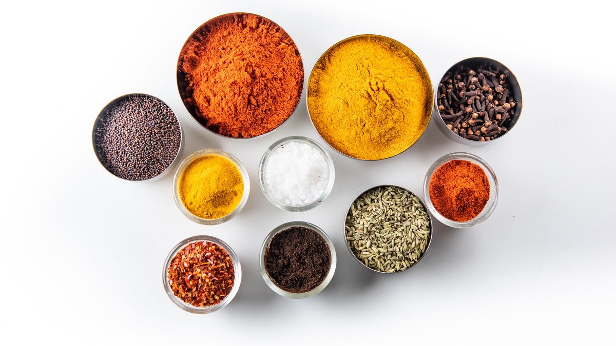 A variety of spices and herbs.