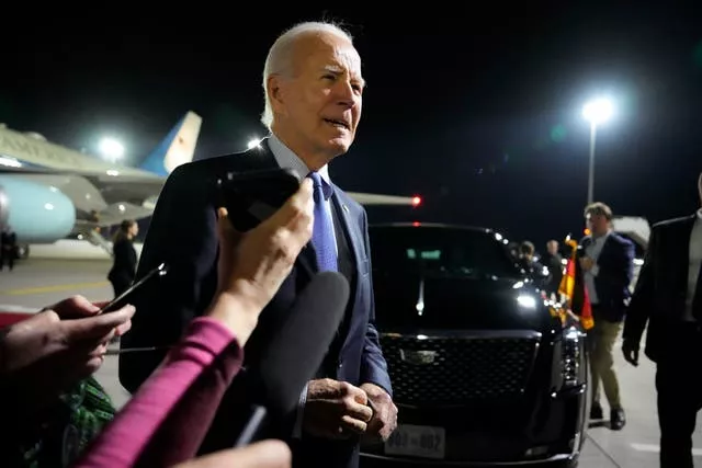 US President Joe Biden speaks to the media