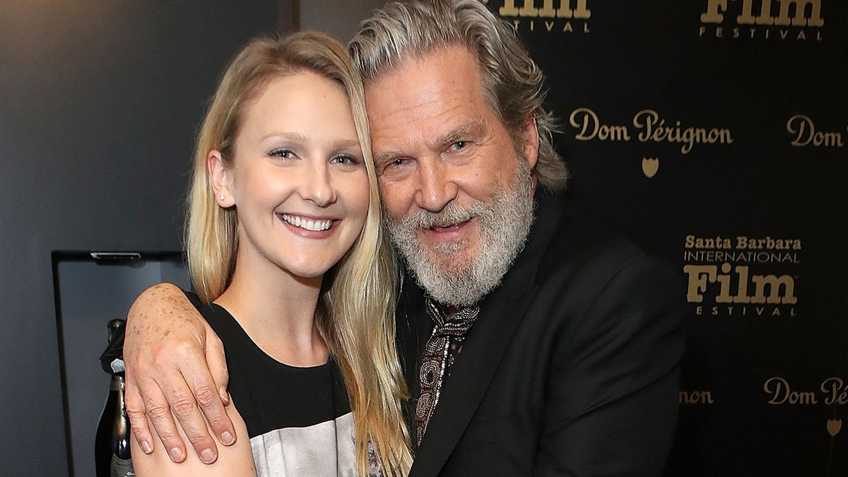 Hayley Bridges smiling with her father Jeff Bridges