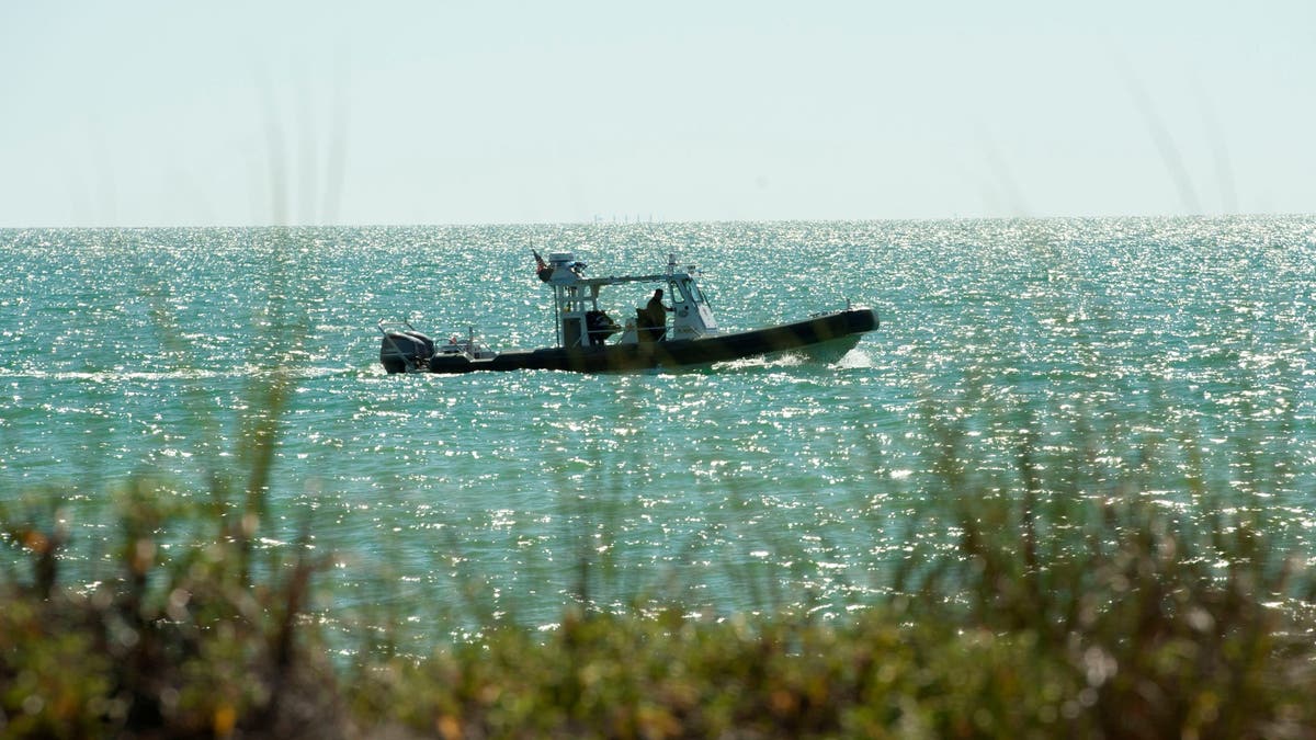 Pinellas County sheriff's boat at beach