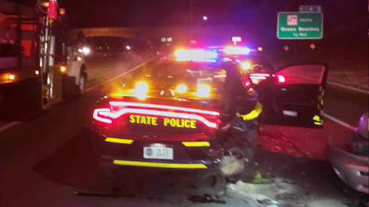 Police car involved in crash