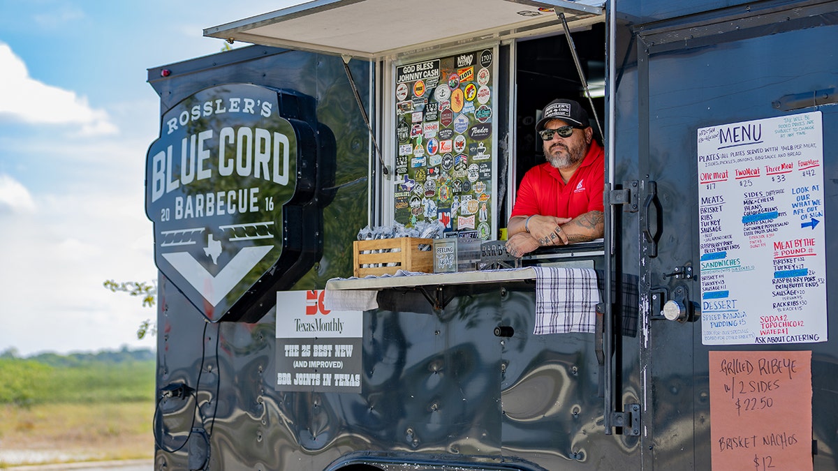 rossler in his bbq food trailer