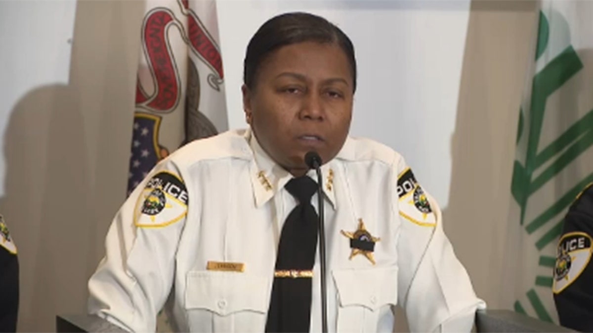 Oak Park Police Chief Shatonya Johnson speaks